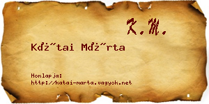 Kátai Márta névjegykártya